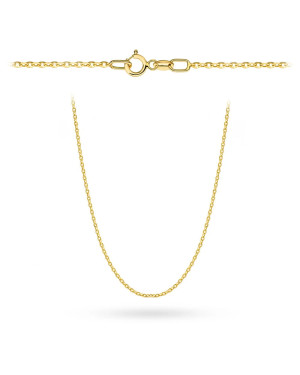 Gold chain - diamond-cut rolo link 42 cm
