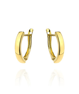 Gold smooth earrings with English clasp