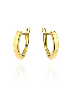 Gold smooth earrings with English clasp