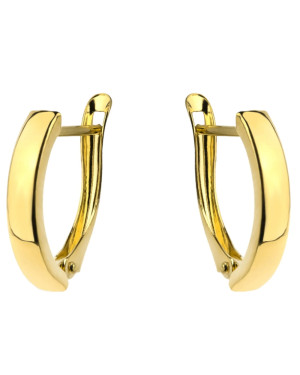 Gold smooth earrings with English clasp