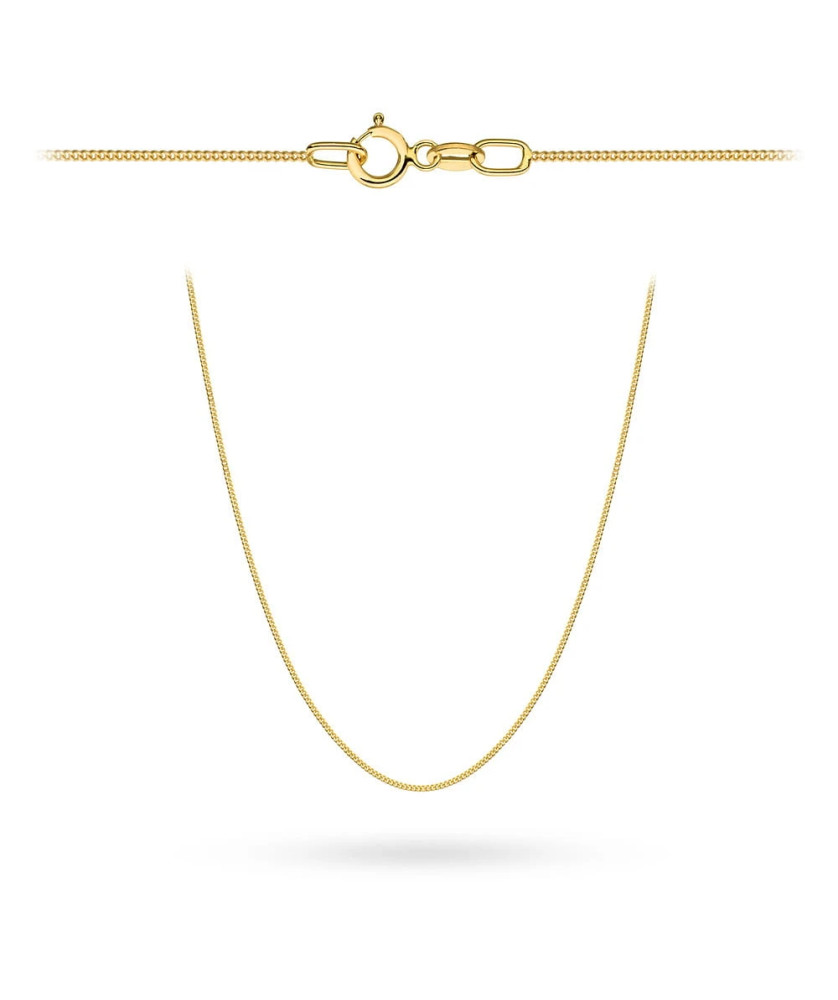 Gold chain 14k - smooth curb link 45 cm