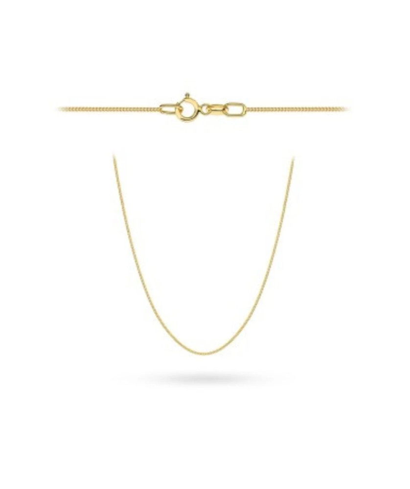 14k gold chain - smooth curb link 50 cm