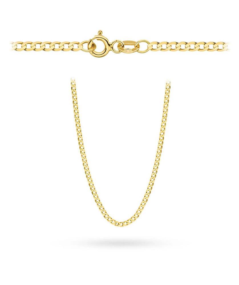 Łańcuszek złoty pr. 14k - splot pancerka gładka 55 cm
