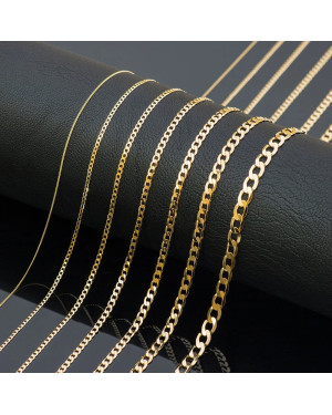 Łańcuszek złoty pr. 14k - splot pancerka gładka 55 cm