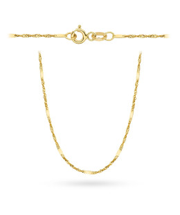 Gold chain 14k - Singapore link with plate 42 cm
