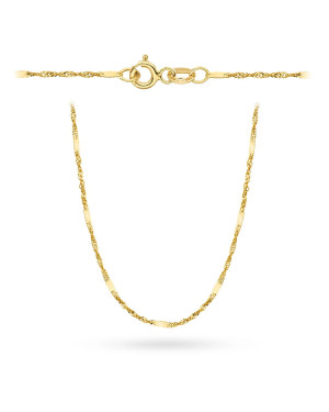 Łańcuszek złoty pr. 14k - splot singapure z blaszką 42 cm