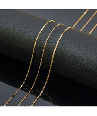 Łańcuszek złoty pr. 14k - splot singapure z blaszką 42 cm