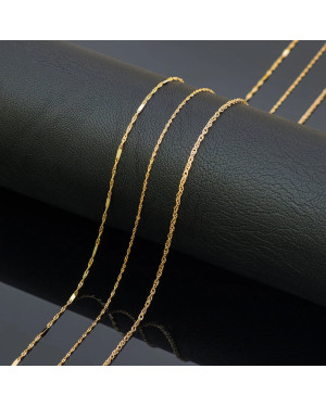 Łańcuszek złoty pr. 14k - splot singapure z blaszką 42 cm
