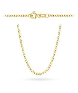 Gold chain 14k - diamond-cut curb link / cut 45cm