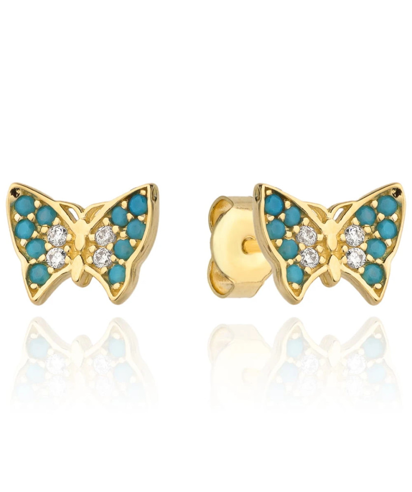 14ct Yellow Gold Butterfly Stud Earrings