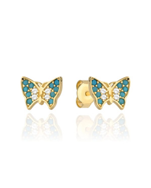 14ct Yellow Gold Butterfly Stud Earrings