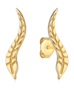 Gold leaf stud earrings