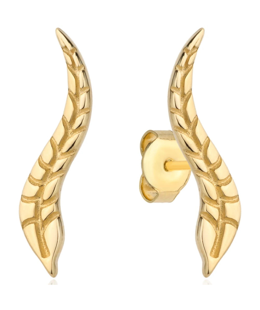 Gold leaf stud earrings