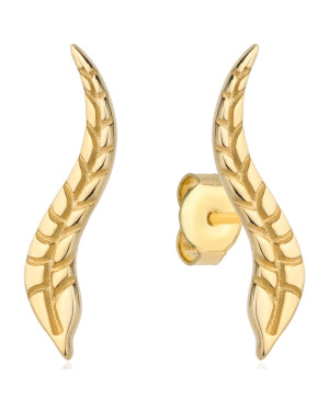 Gold leaf stud earrings