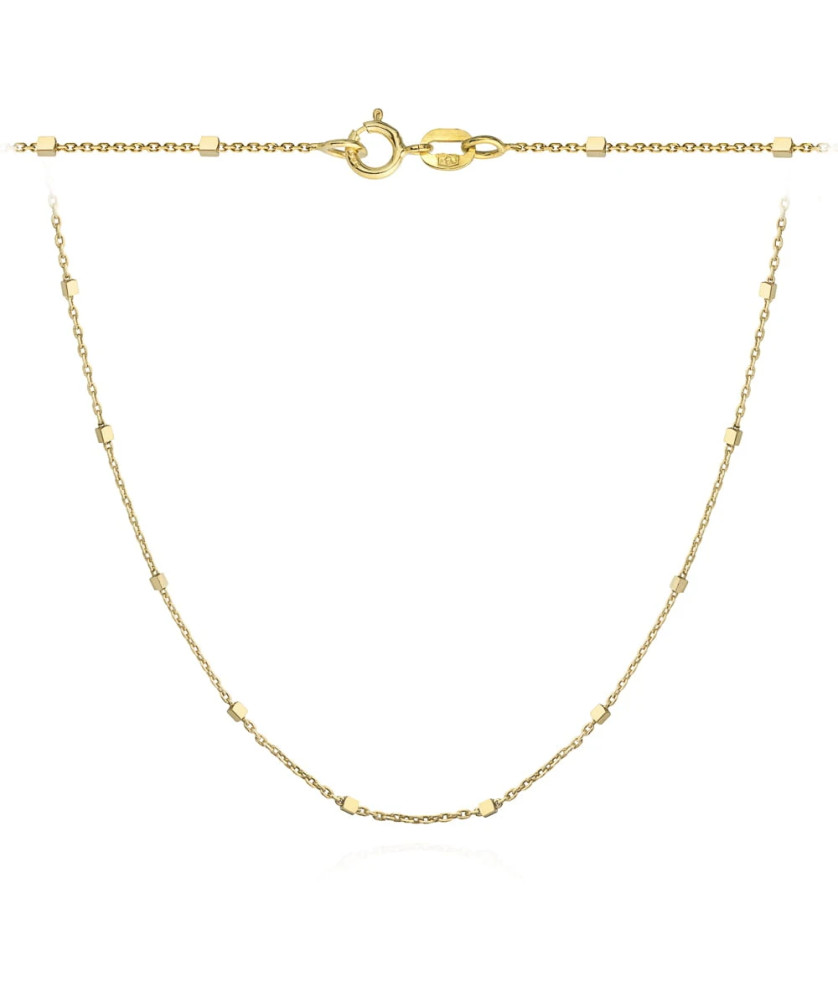 Necklace gold delicate cubes 50cm