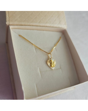 Our Lady of Częstochowa Medal in a Diamond-Cut Heart