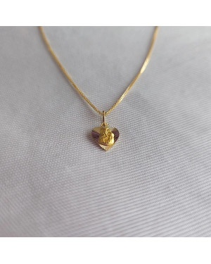 Our Lady of Częstochowa Medal in a Diamond-Cut Heart