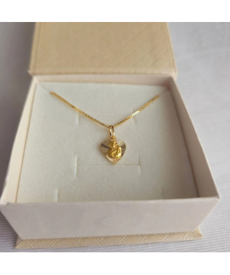 Our Lady of Częstochowa Medal in a Diamond-Cut Heart