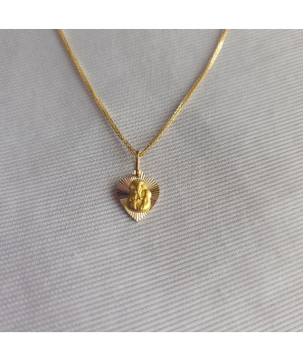 Our Lady of Częstochowa Medal in a Diamond-Cut Heart