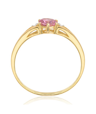 Ring with pink stone 8k