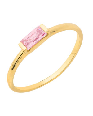 Gold ring delicate pink stone