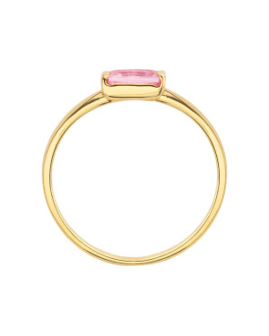 Gold ring delicate pink stone