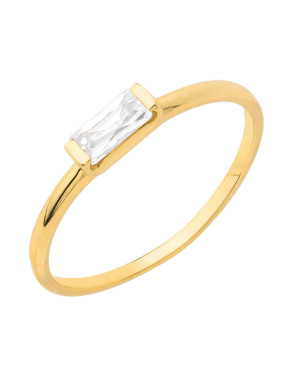 Gold ring with cubic zirconia 8k hallmark