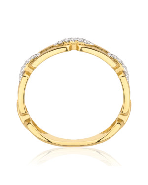 Ring chain white stones 8k