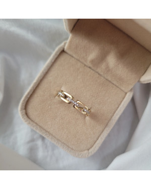 Ring chain white stones 8k