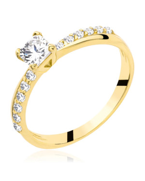 Gold engagement ring white stone