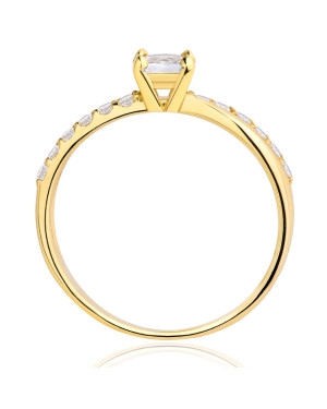 Gold engagement ring white stone