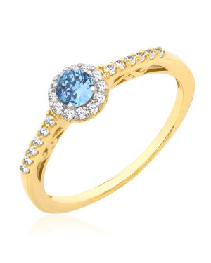 Ring with a blue stone gold 8k