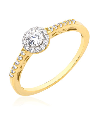 Engagement ring white stone 8k