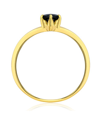 Gold ring with black oval stone