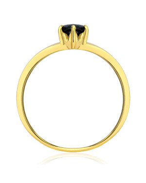 Gold ring with black oval stone