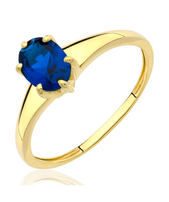 Oval sapphire gold ring