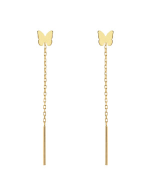 Gold threader earrings full butterfly