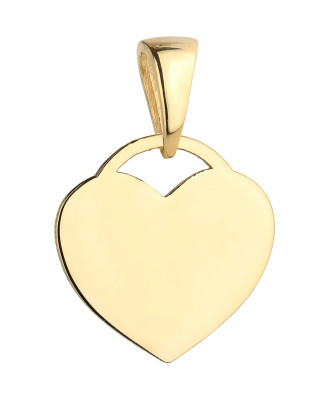 Gold flat heart pendant