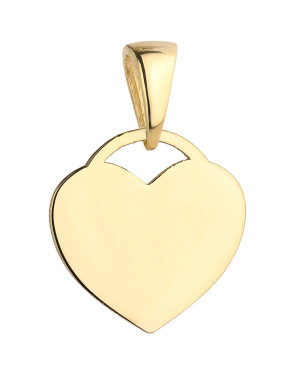 Gold flat heart pendant
