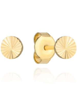 Small full diamond-cut gold earrings