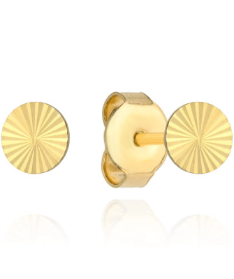 Small full diamond-cut gold earrings