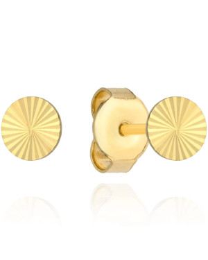 Small full diamond-cut gold earrings