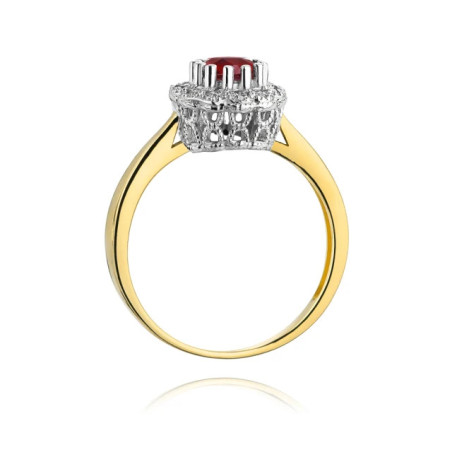Gold ring with diamond EY-284 ruby ​​| GoldJewellery