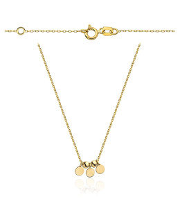 Necklace with gold movable beads and full circles