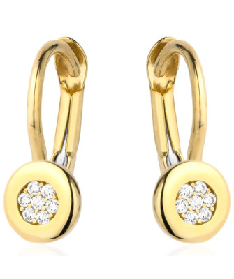 Gold hoop earrings with zirconia