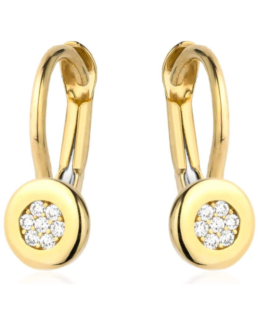Gold hoop earrings with zirconia