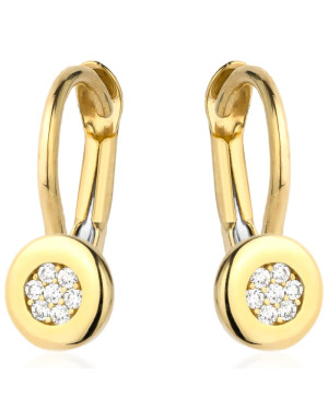 Gold hoop earrings with zirconia