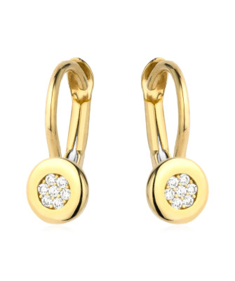 Gold hoop earrings with zirconia