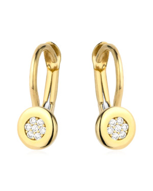 Gold hoop earrings with zirconia