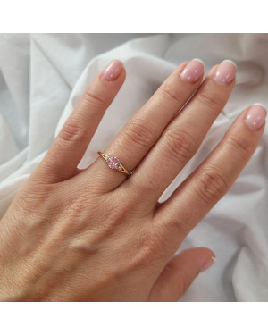 14k ring with pink stone